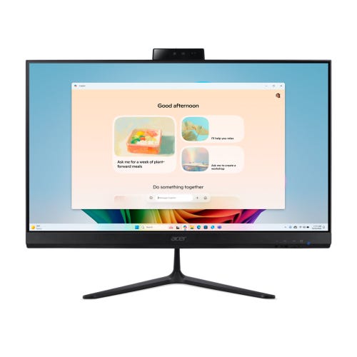 Acer Aspire C24-B all-in-one met een zwart 24-inch scherm op een V-vormige standaard