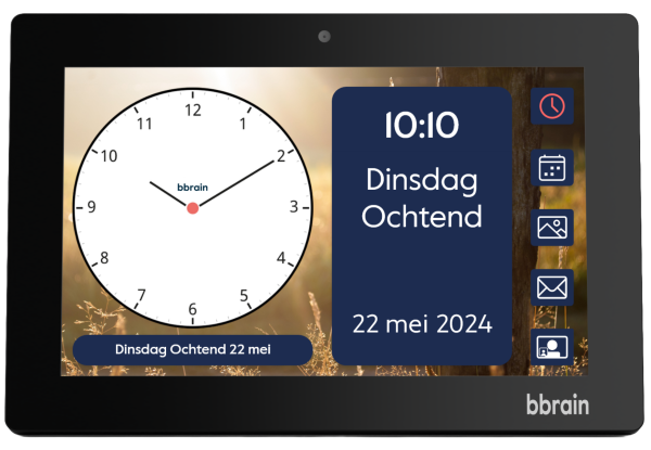 BBrain Family G2-kalenderklok met klokweergave en functies in interactieve modus