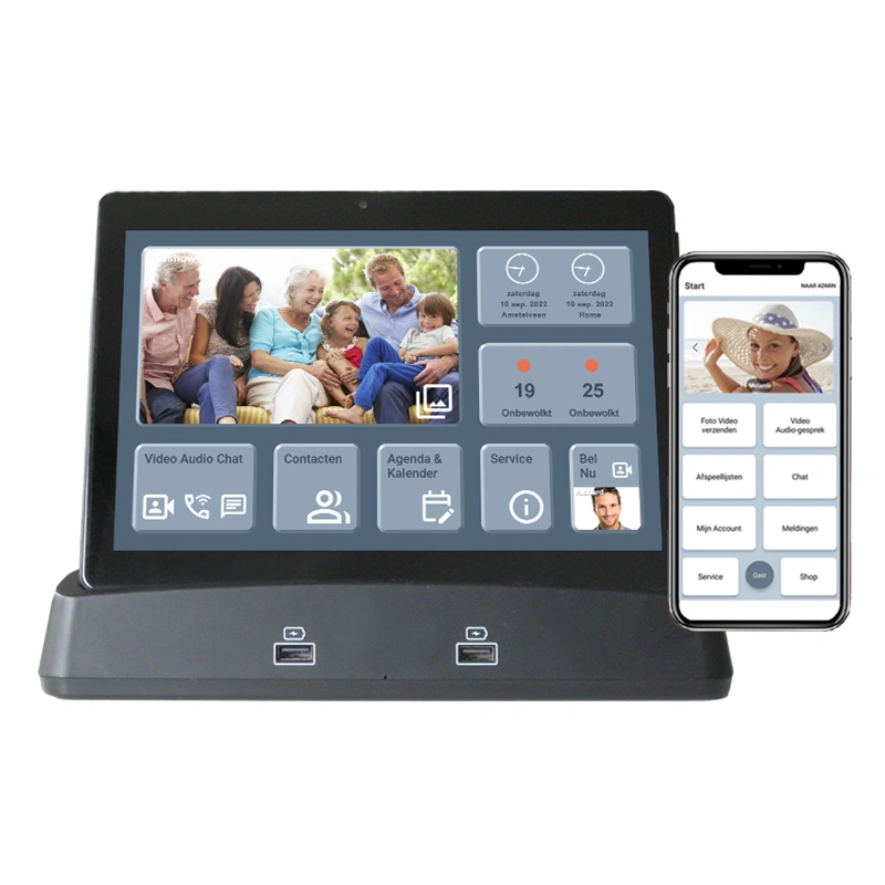 PRIFORA Home Station met 10,1 inch scherm, startmenu en oplaadbasis