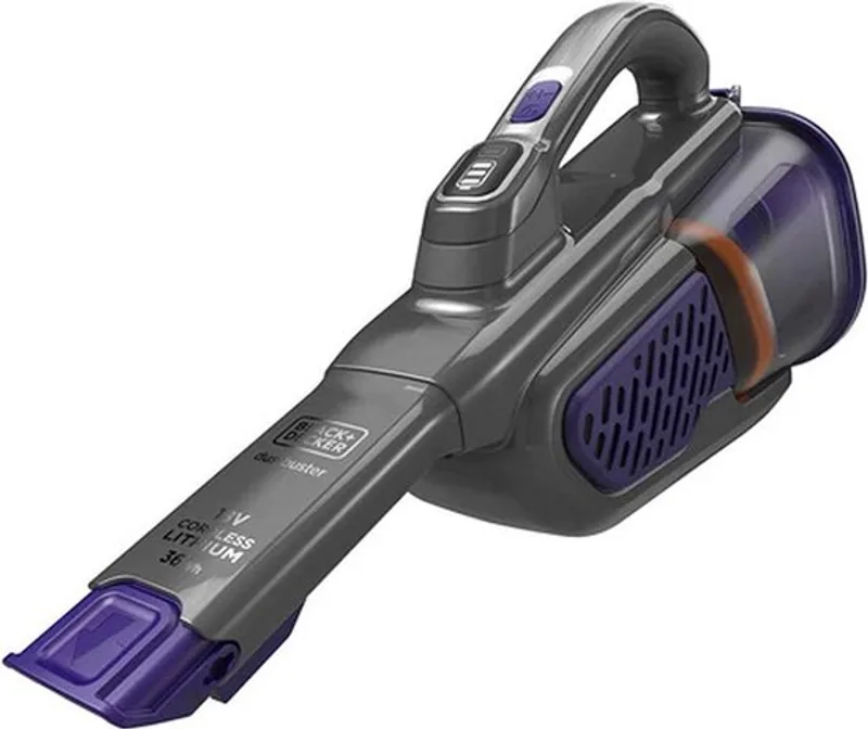 BLACK+DECKER PET Kruimeldief handstofzuiger in grijs en paars