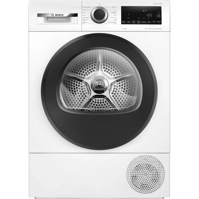 Bosch Serie 6 WQG245D5NL witte warmtepompdroger met programmakiezer en display