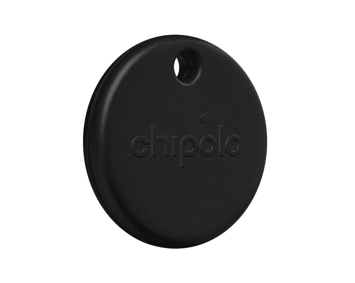 Chipolo POP tracker in zwart met sleutelgat