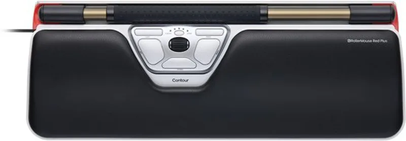 Contour RollerMouse Red Plus met rollerbar en brede zwarte polssteun