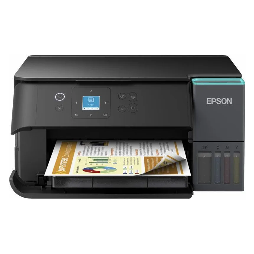 Zwarte Epson EcoTank ET-2950 all-in-one printer met ingebouwde inkttanks