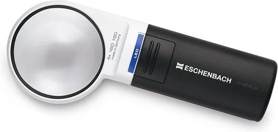 Eschenbach mobilux LED handloep met zwart handvat en ronde lens
