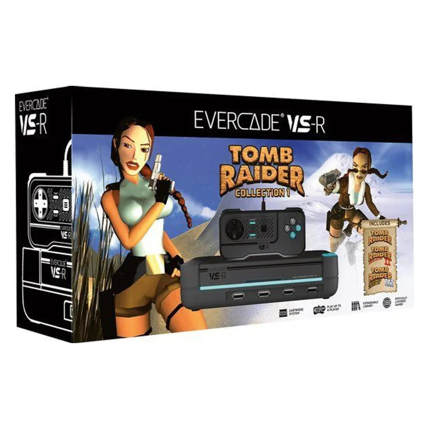 Evercade VS-R Tomb Raider Collection 1 bundeldoos met console en controller