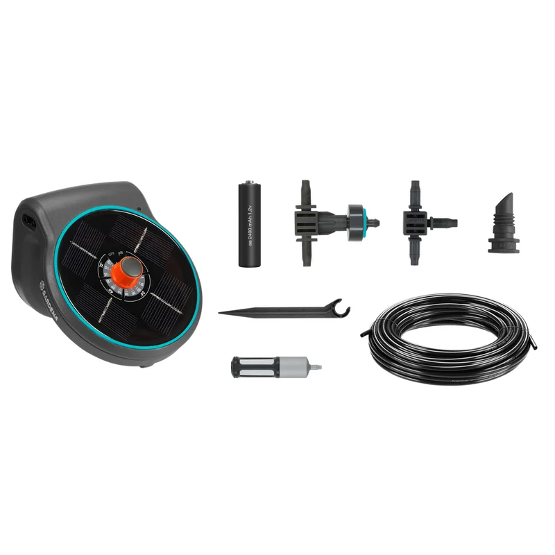 GARDENA AquaBloom Set met pomp, zonnepaneel, druppelaars en slang, zonder waterreservoir