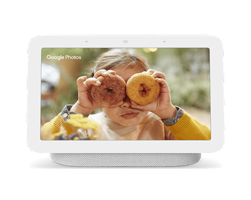 Google Nest Hub (2e generatie) met een foto op het scherm