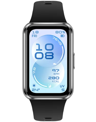 HUAWEI Band 11 in zwart met groot scherm en zwart bandje