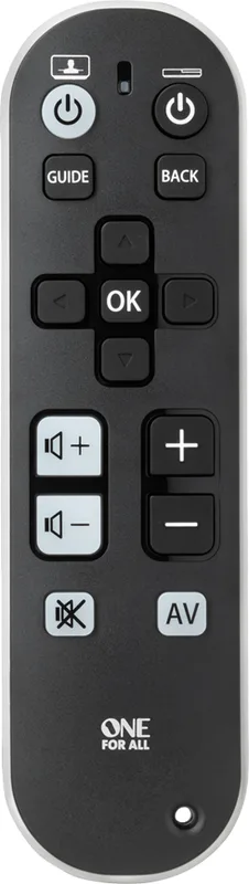 One For All URC 6810 TV Zapper met grote zwarte en witte toetsen