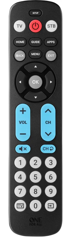 One For All URC 6821 Big Button afstandsbediening met grote blauwe toetsen en cijfertoetsen