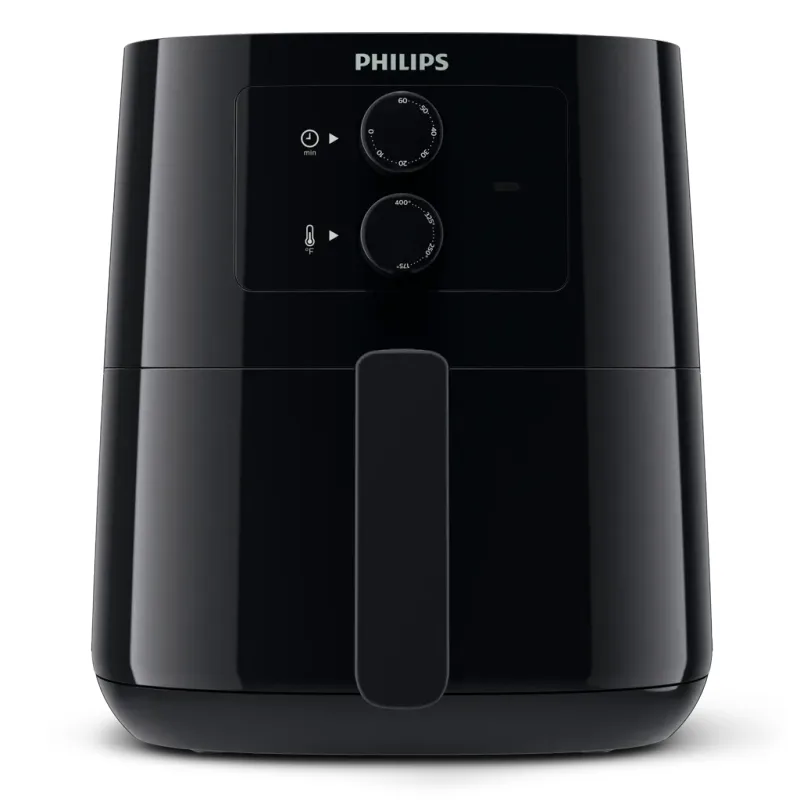 Philips Airfryer HD9200/90 in zwart met twee draaiknoppen voor tijd en temperatuur