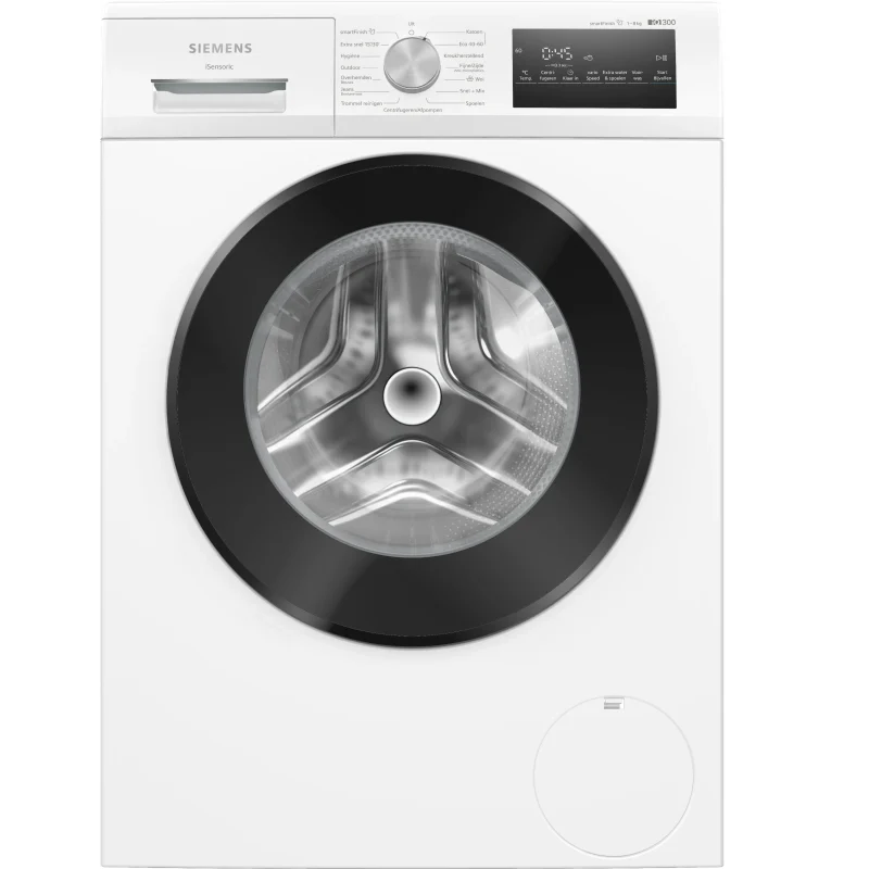 Siemens iQ300 WM14N27TNL witte wasmachine met programmakeuzeknop en display