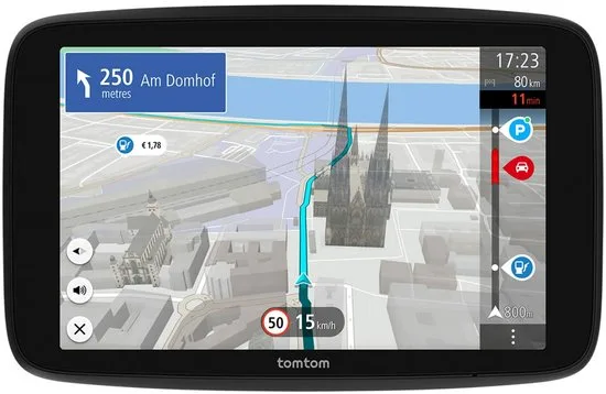 TomTom GO Navigator 7 met een 3D-routekaart, rijaanwijzing en tijdslijn met verkeersinformatie