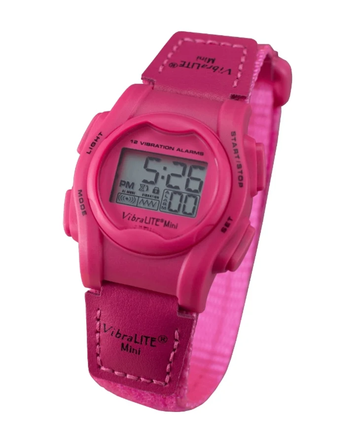 VibraLite Mini herinneringshorloge met roze band